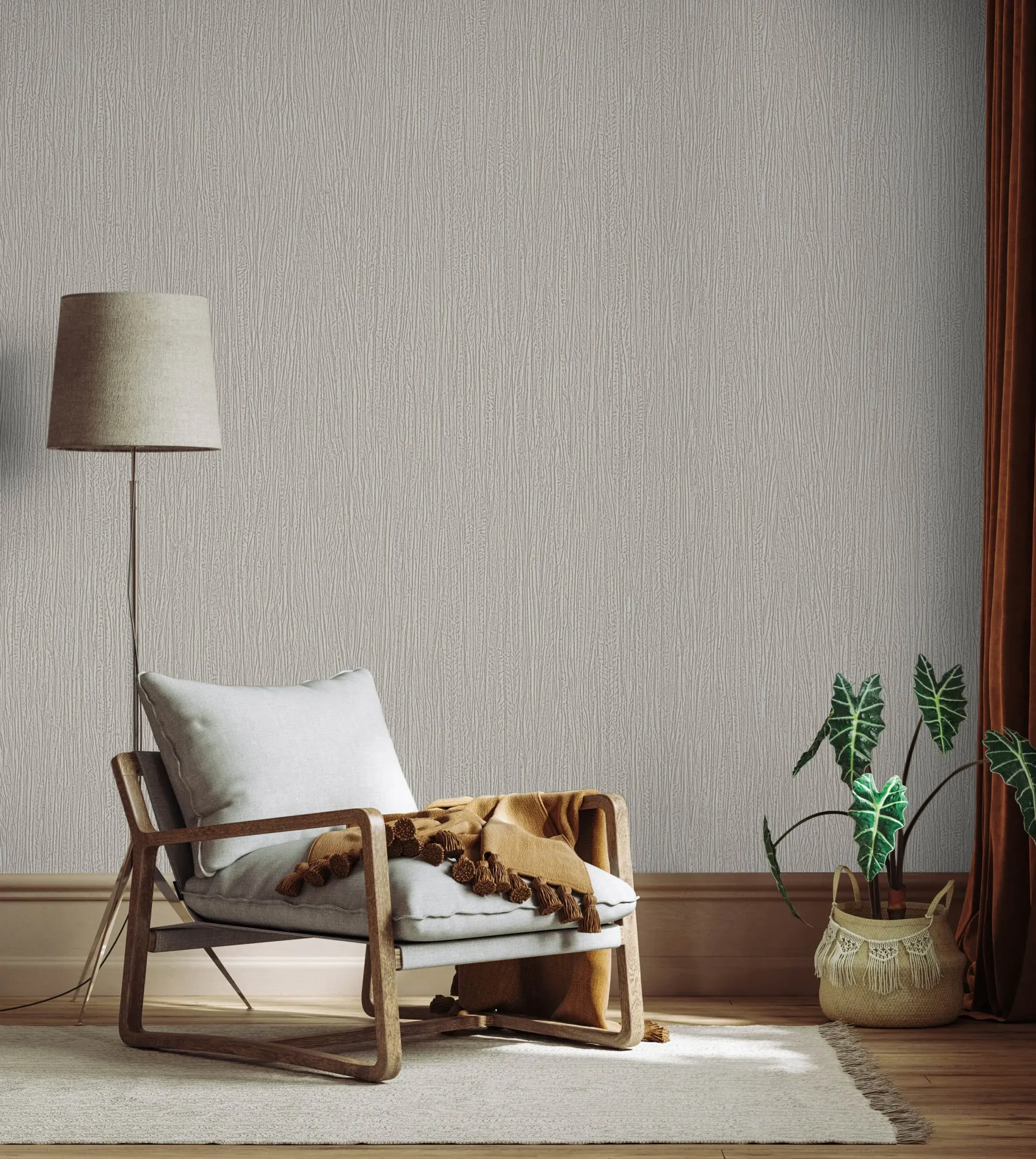 Gray Embossed Wallpaper – Glittering Accents (24111-3)